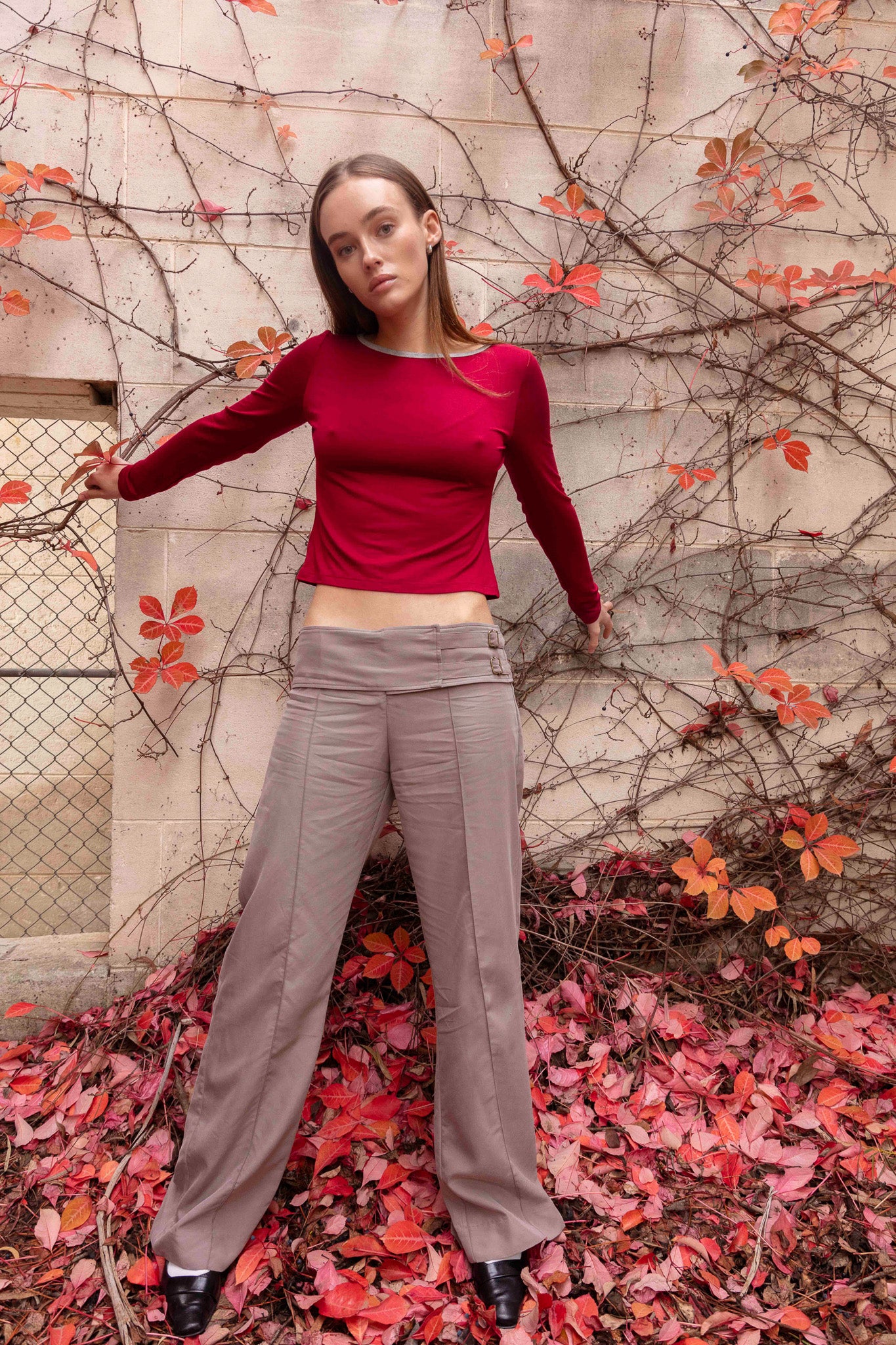 Burgundy Long Sleeve Tee