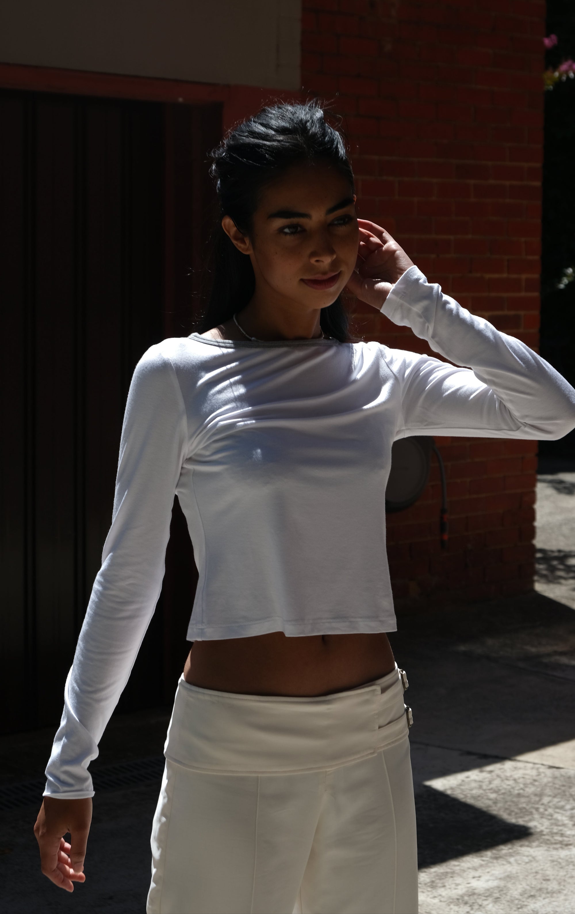 White Long Sleeve Tee